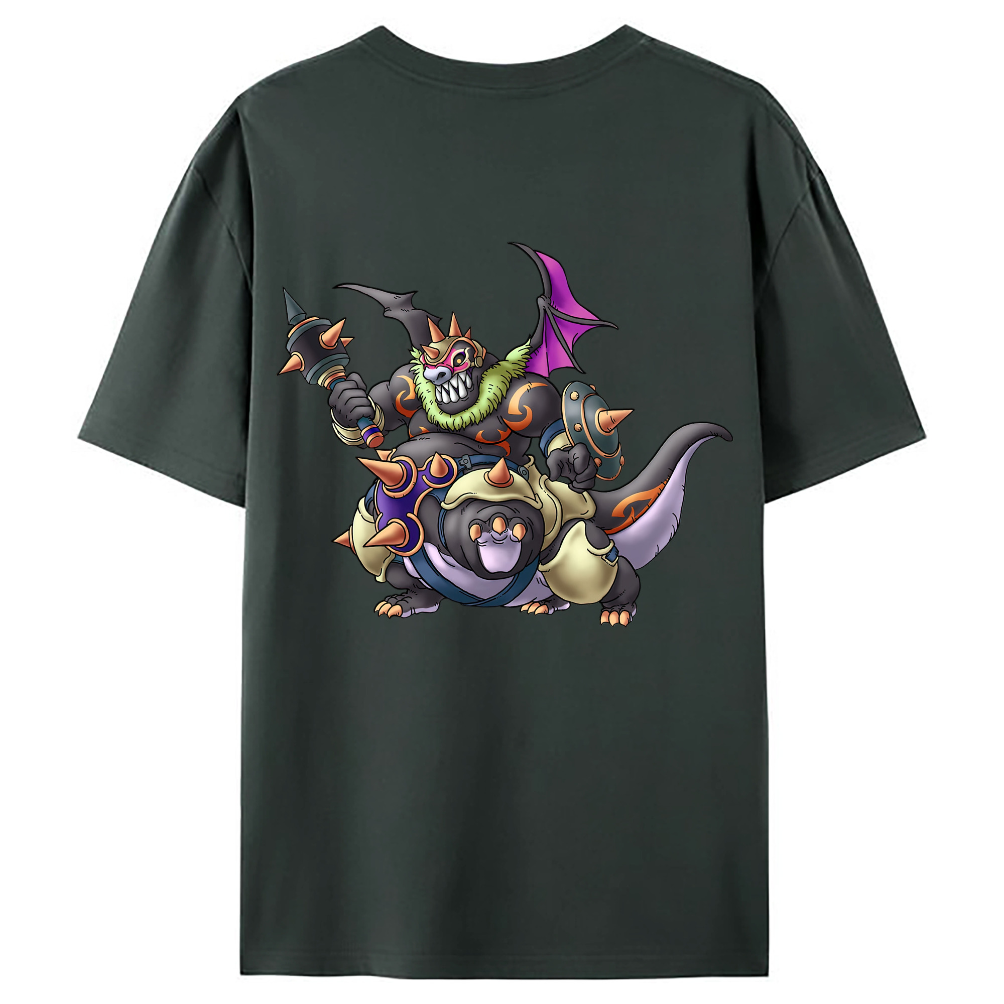 （画像用） ドラゴンクエスト Doragon Kuesuto Dragon Quest 綿100％ メンズ半袖Tシャツ（バックプリント） 通気性